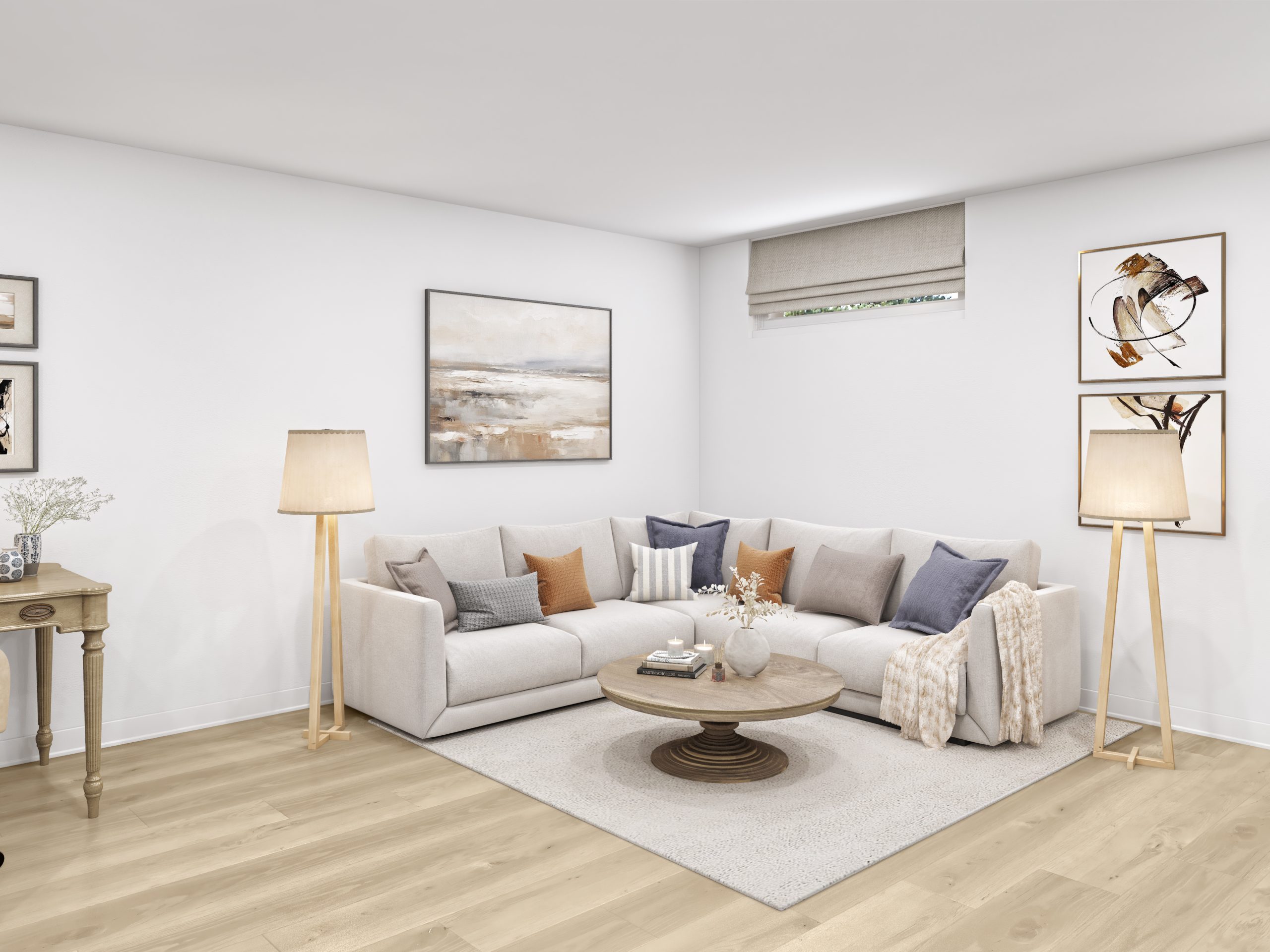 Finished recreation room in an Eastridge Orleans townhome